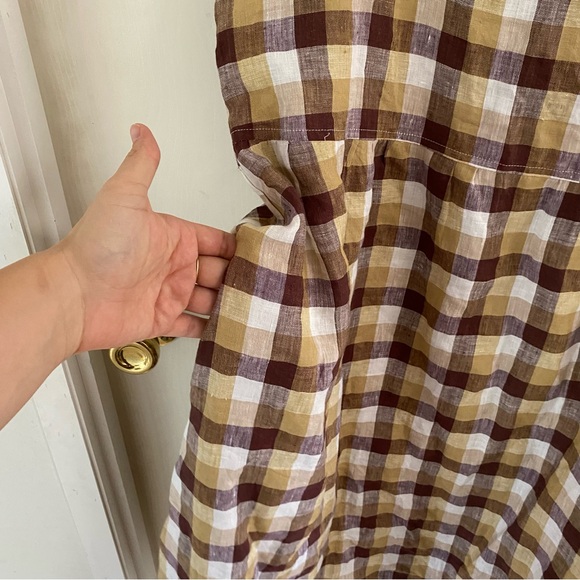 Handmade Linen Plaid Sleeveless Dress - Picture 2 of 12